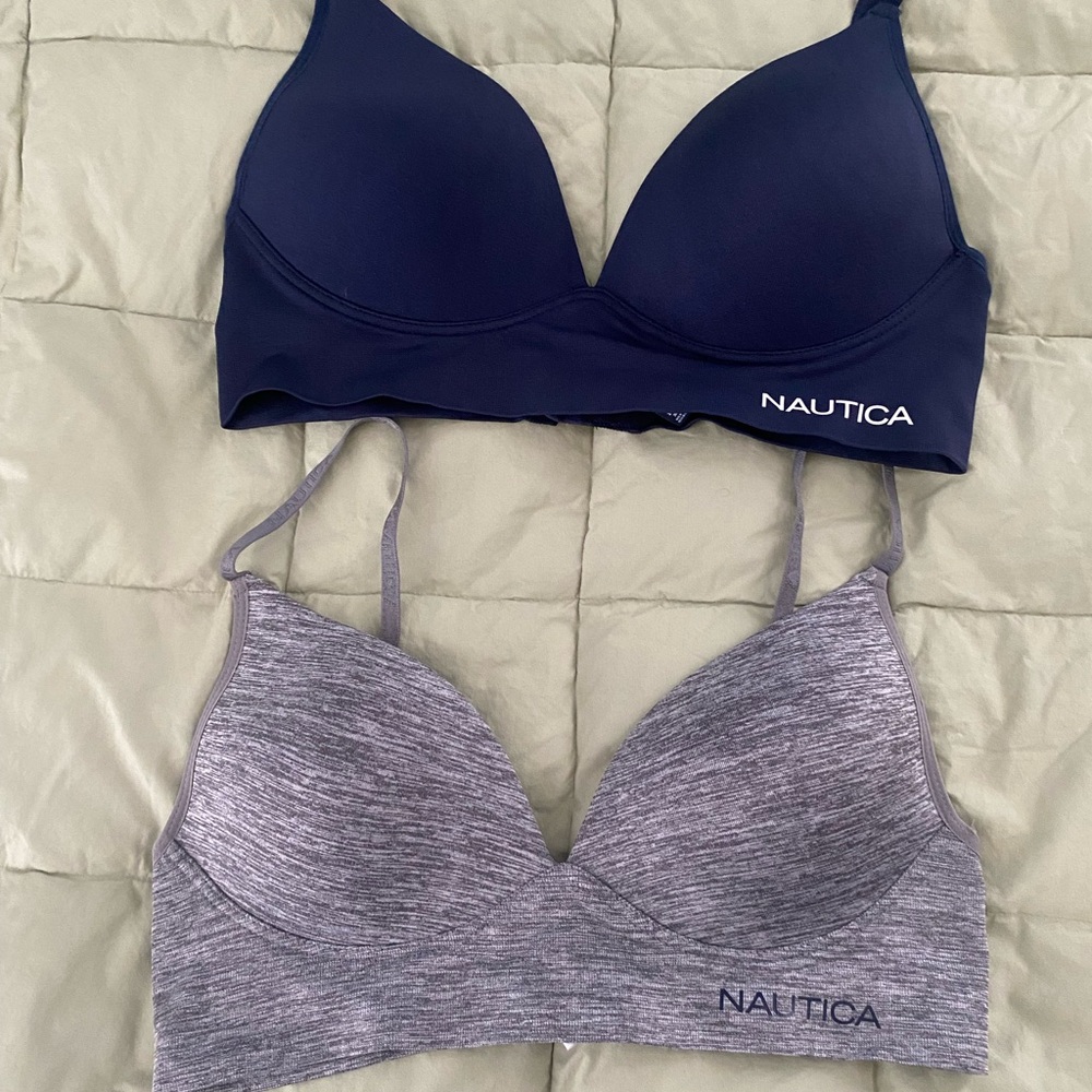 Nautica Blue and Gray Wireless Bras Intimates